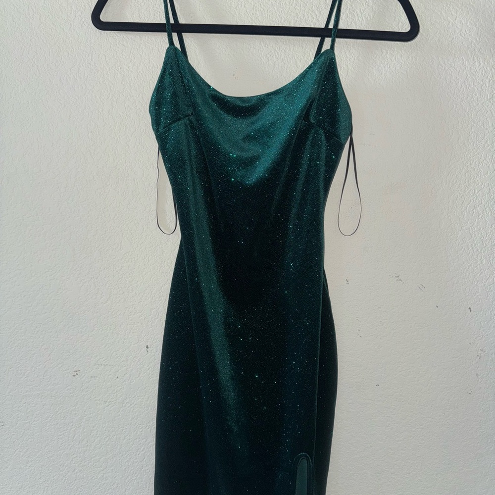 Hunter Sparkling Green Backless Dress